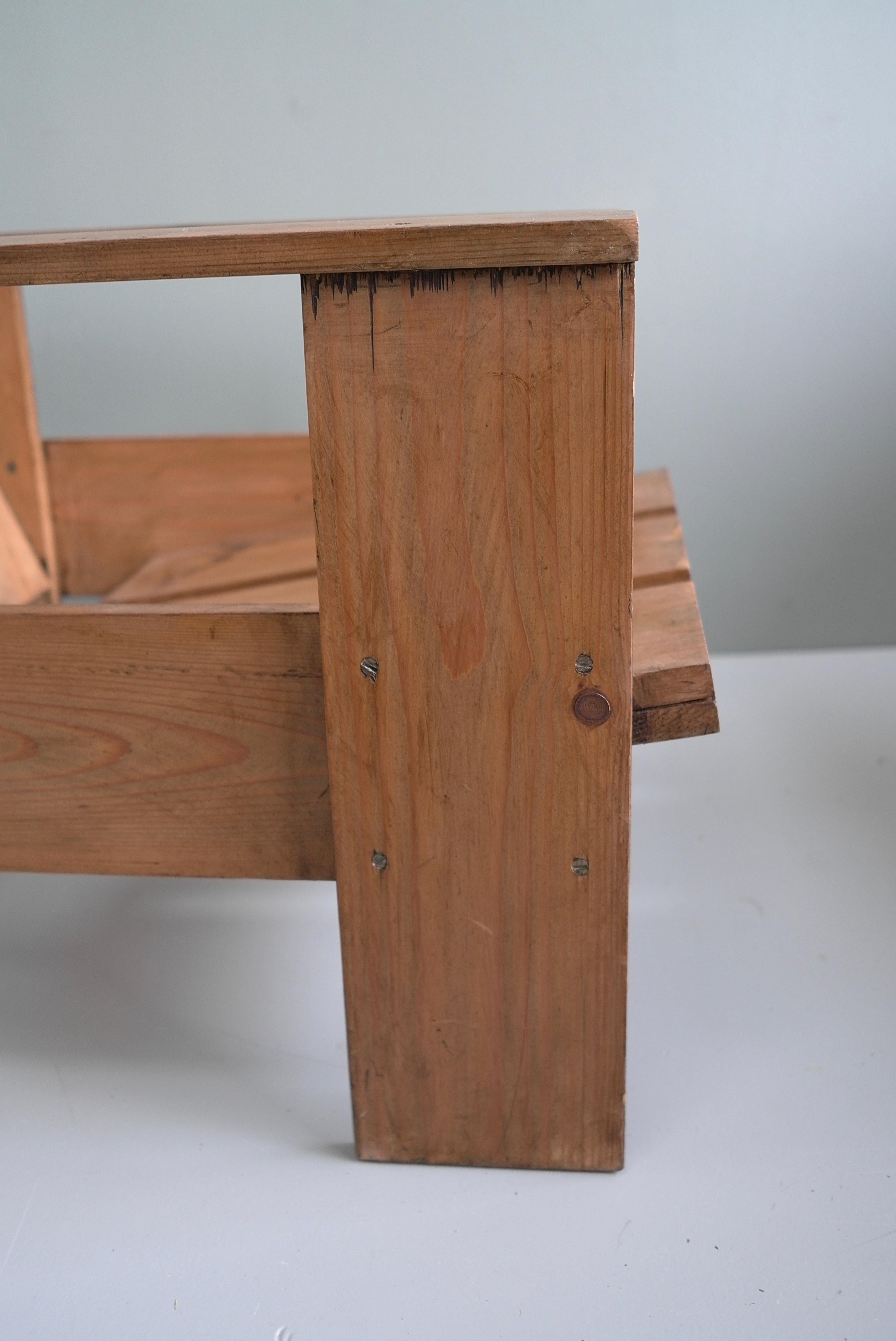 Mid-20th Century Crate Chair in style of Gerrit Rietveld, The Netherlands 1960's For Sale