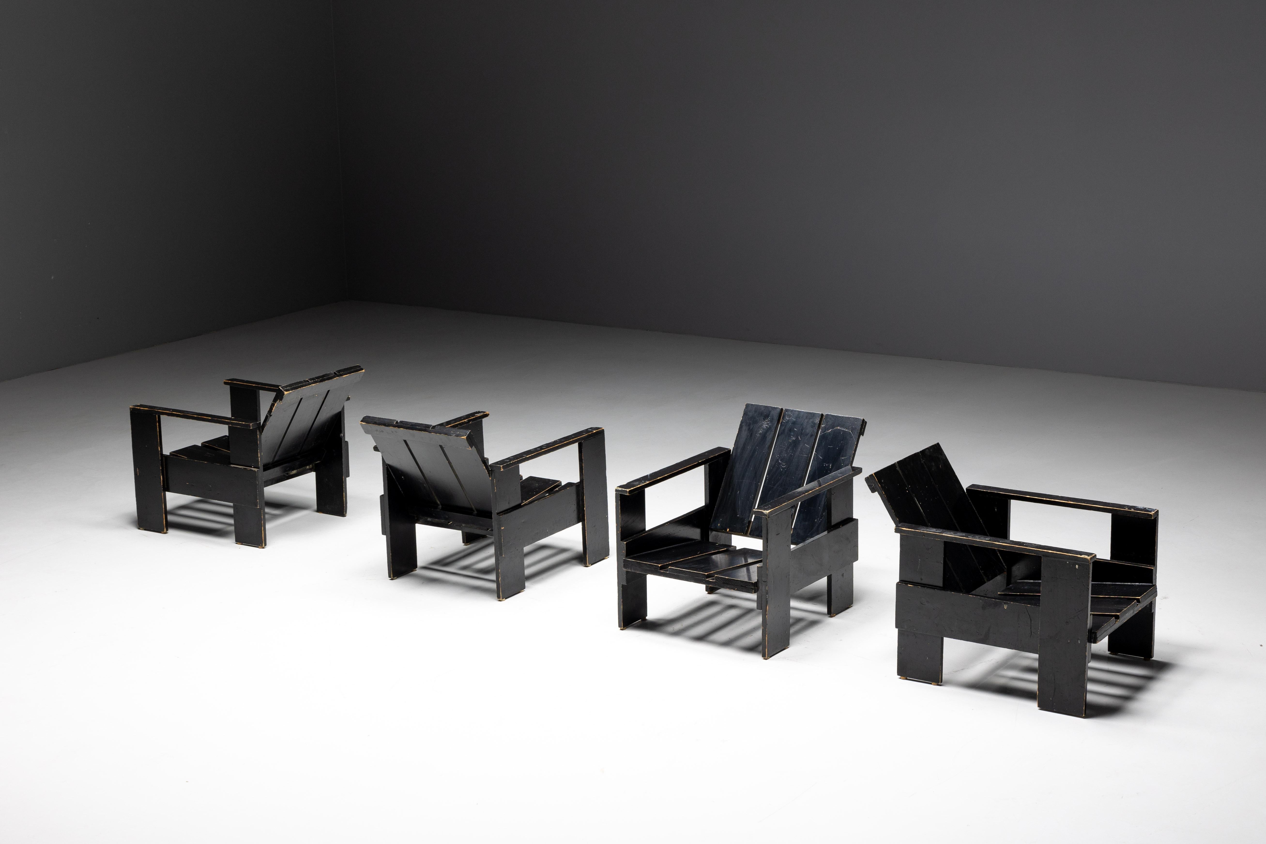 Dutch Crate Chairs by Gerrit Rietveld, Netherlands, 1940s For Sale