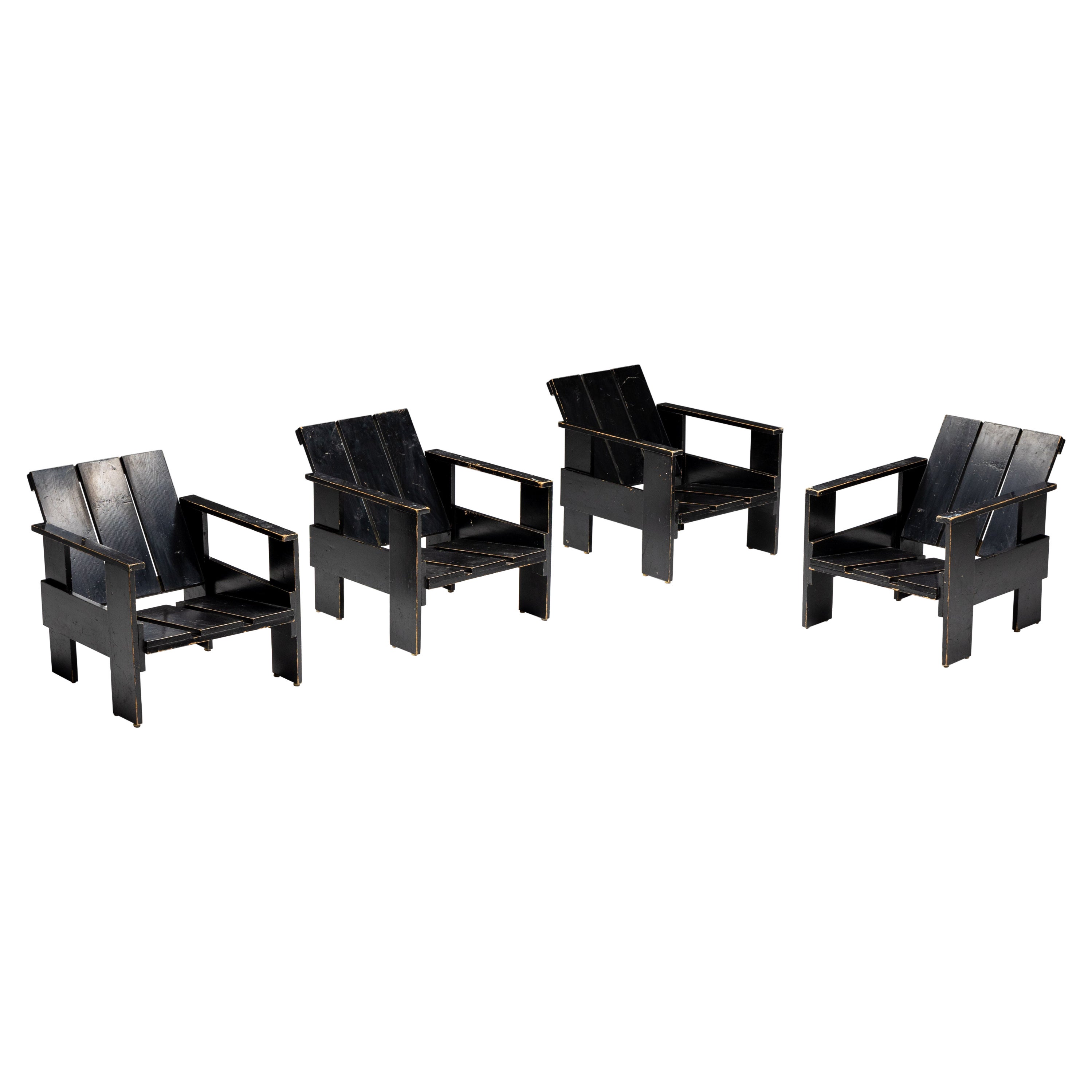Crate Chairs by Gerrit Rietveld, Netherlands, 1940s