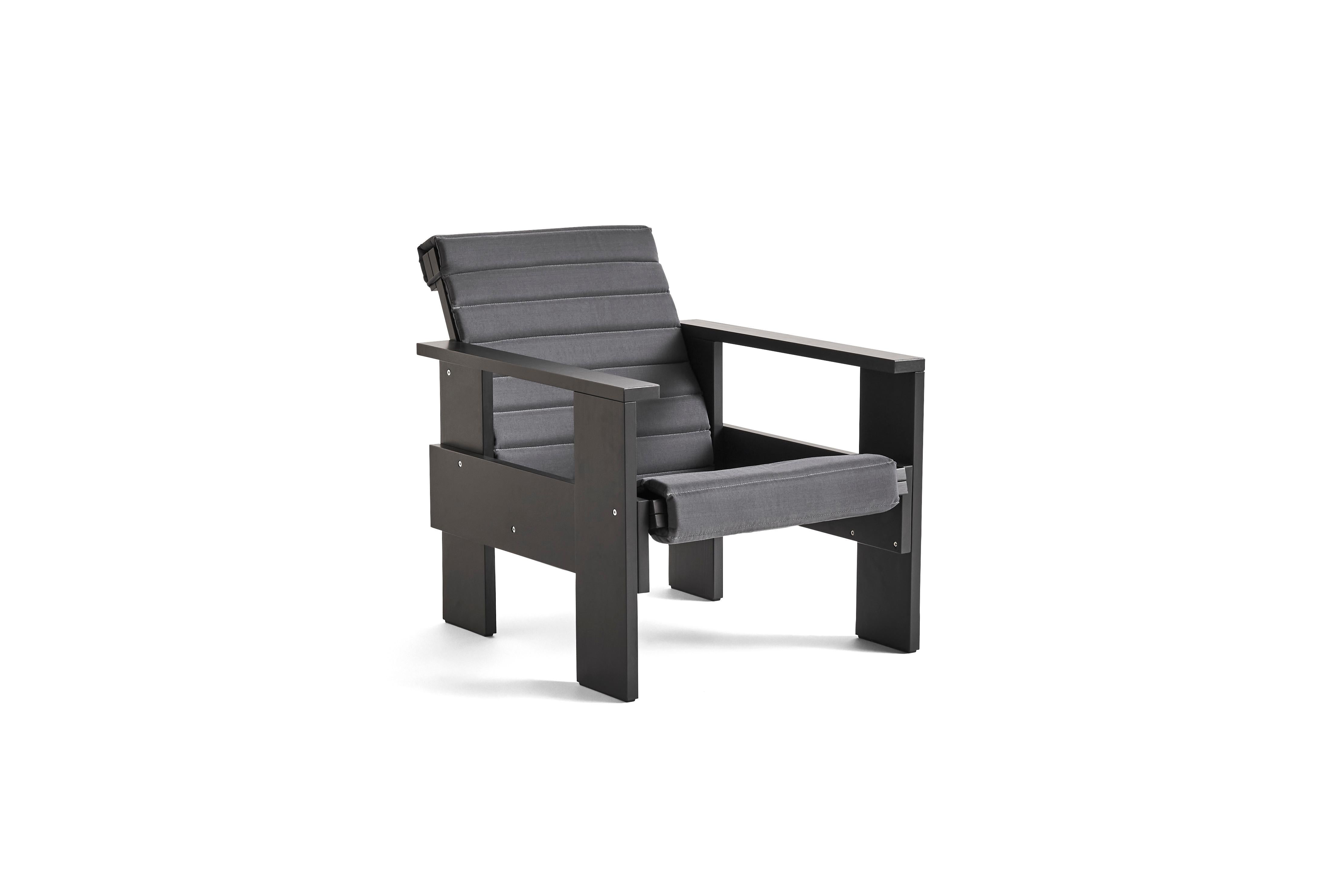 XXIe siècle et contemporain Fauteuil Crate en bois de pin laqué BWB/ Coussin Q de Gerrit Rietveld pour HAY en vente