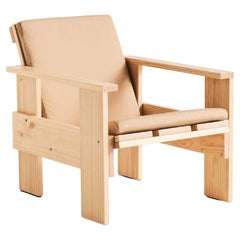 Crate Lounge Chair, WB Lacquered Pinewood/ F Cushion by Gerrit Rietveld for HAY