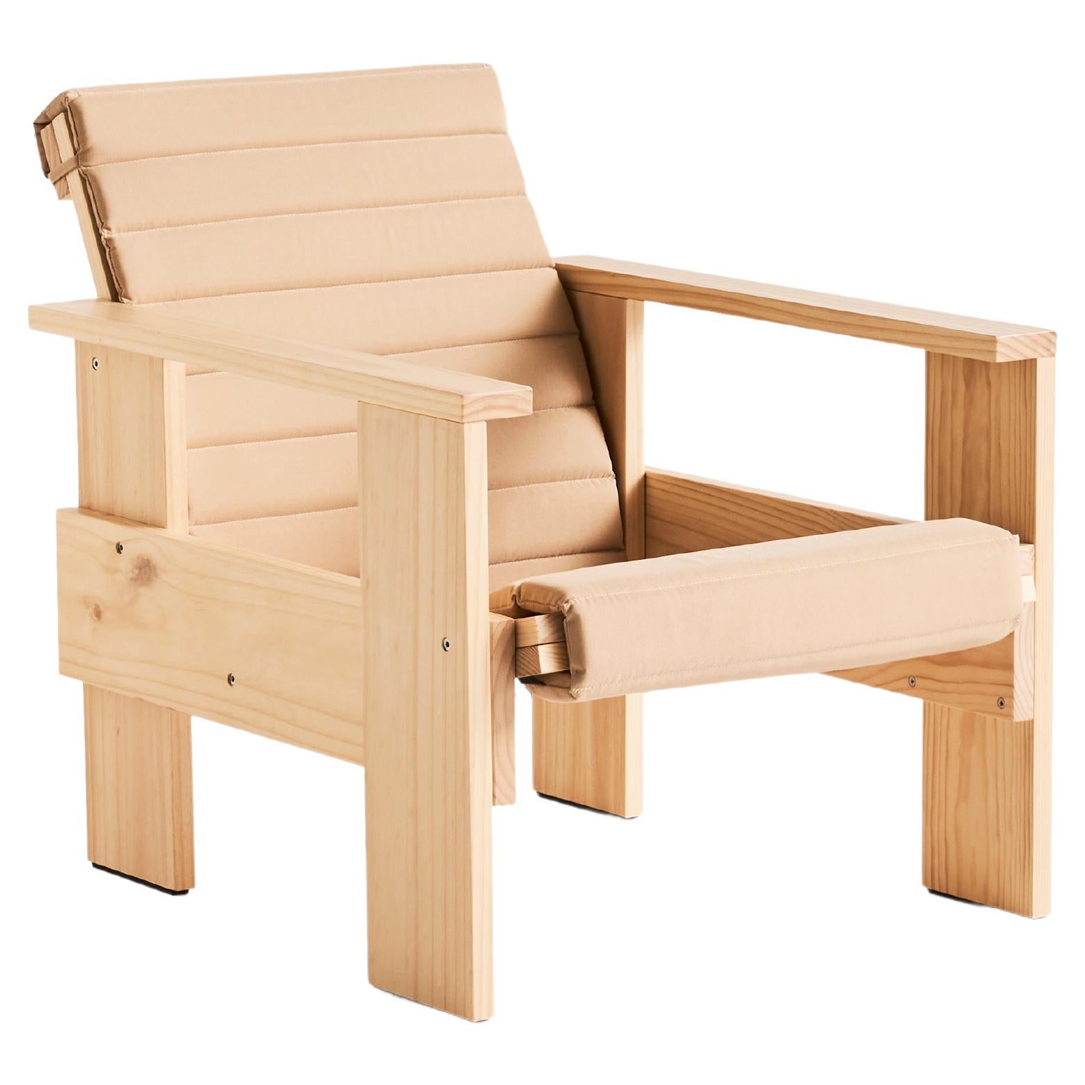 Crate Lounge Chair, Wb Lacquered Pinewood/ Q Cushion, by Gerrit Rietveld for Hay