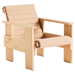 Fauteuil Crate, bois de pin laqué Wb/coussin Q, de Gerrit Rietveld pour Hay