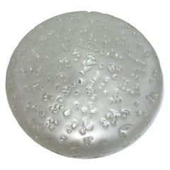 Crater Pattern Satin Glass Hillebrand Flush Mount Midcentury, 1960s