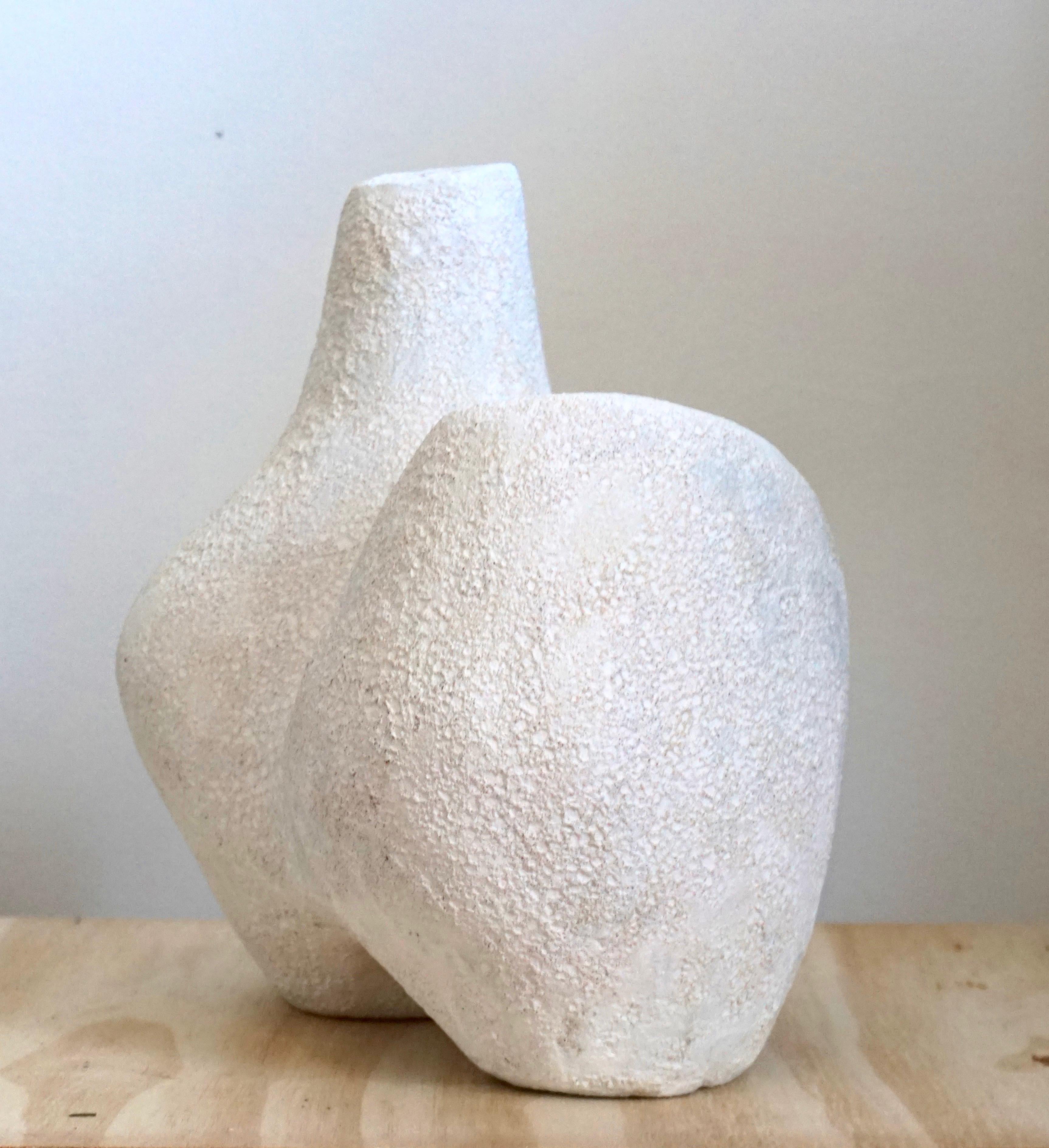 Crater vase I by Kate Butler
Dimensions: W17.8 x D26.7 x H24.1 cm
Materials: Hand sculpted, glazed pottery

Kate Butler is a writer and artist working primarily in drawing and ceramic clay. Her sculptures describe subliminal experiences of space
