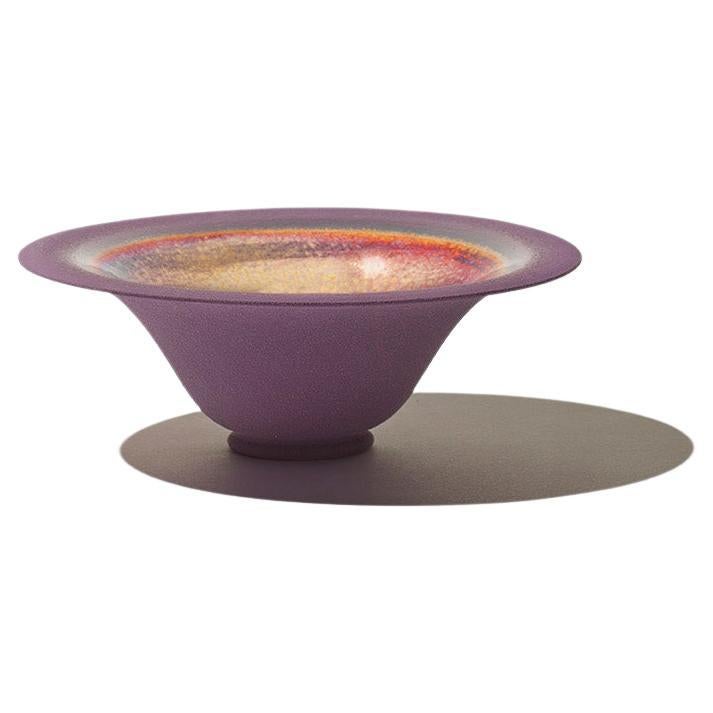 "Crateri", wheeled open mouth bowl, reflex and matte purple, Gatti 1928 Faenza