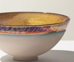 "Crateri", wheeled bowl, reflex and matte light pink, Gatti 1928 Faenza