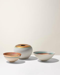 "Crateri", wheeled bowl, reflex and matte light pink, Gatti 1928 Faenza