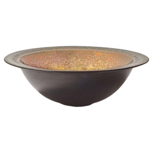 "Crateri", Wheeled Open Mouth Bowl, Reflex and Matte Black, Gatti 1928 Faenza