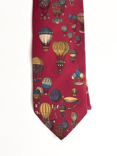 Cravatta in Seta con Mongolfiere di Fornasetti Anni 60