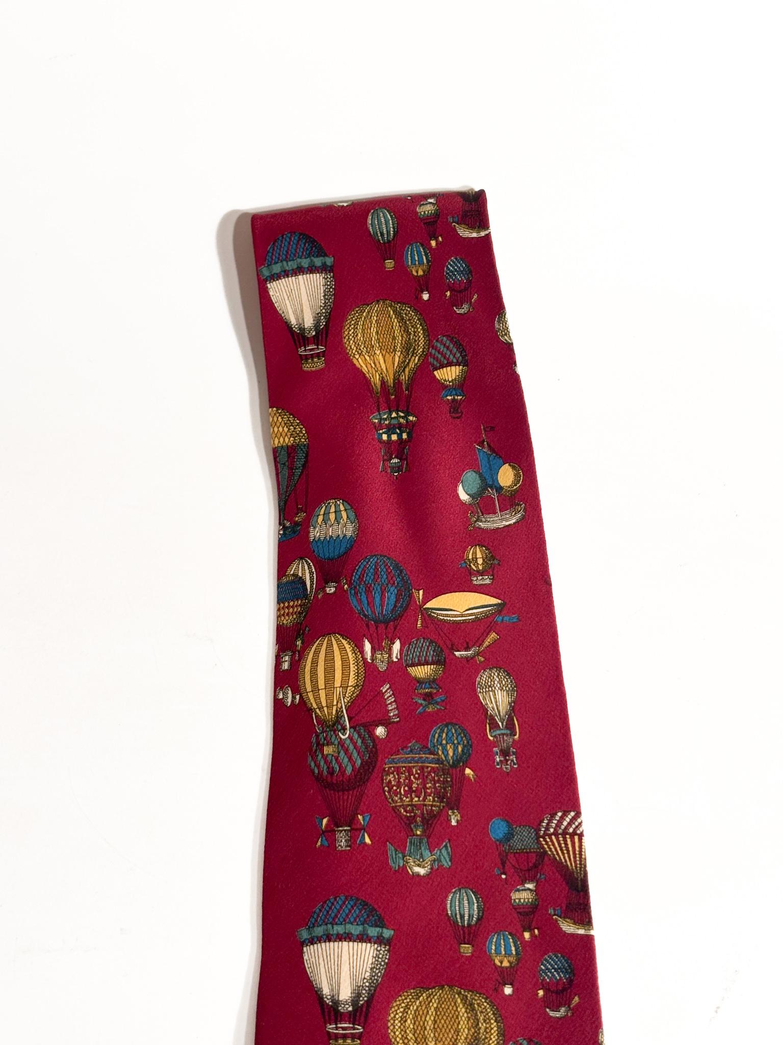 Cravatta in Seta con Mongolfiere di Fornasetti Anni 60 (Moderne der Mitte des Jahrhunderts) im Angebot