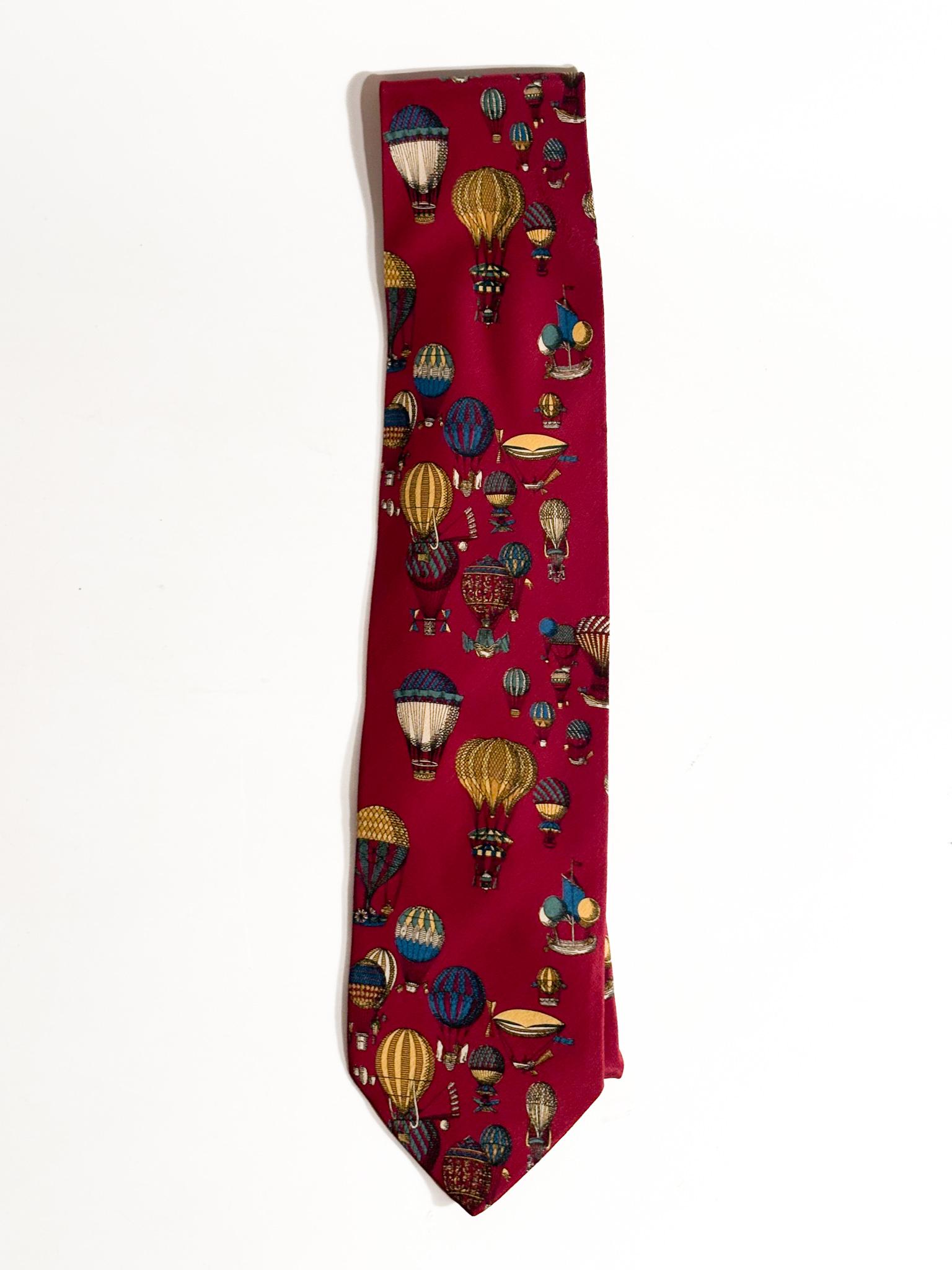 Cravatta in Seta con Mongolfiere di Fornasetti Anni 60 (Italienisch) im Angebot