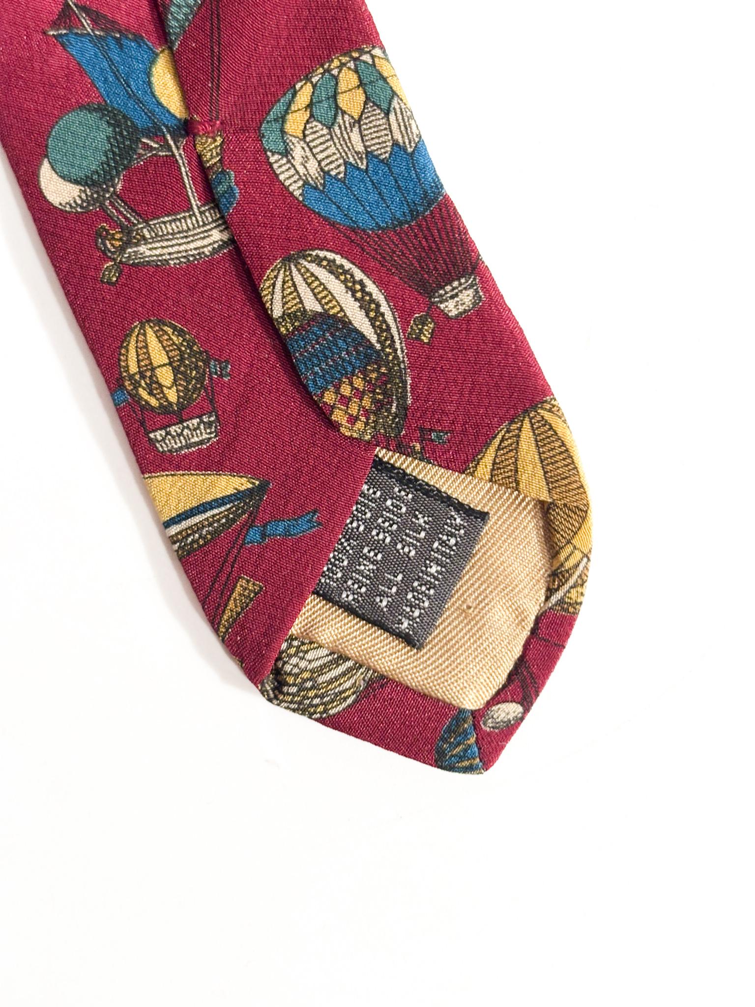 Cravatta in Seta con Mongolfiere di Fornasetti Anni 60 im Angebot 1