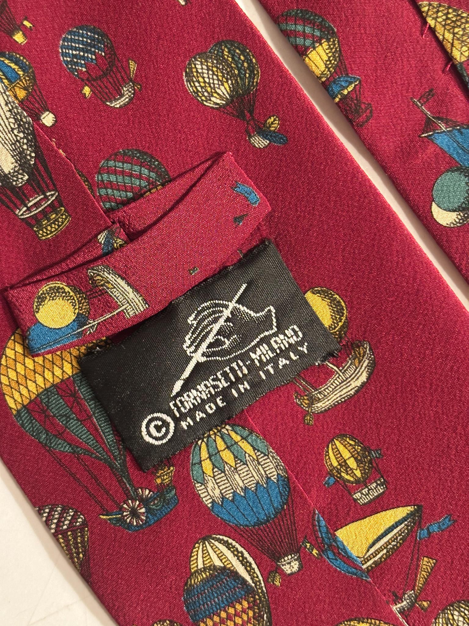 Cravatta in Seta con Mongolfiere di Fornasetti Anni 60 im Angebot 2