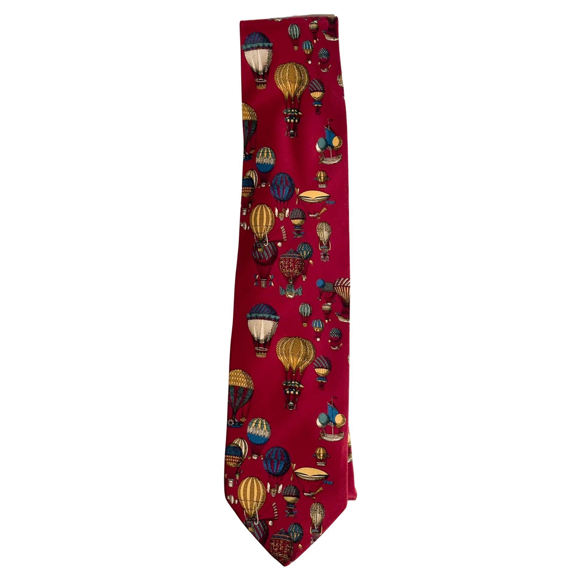 Cravatta in Seta con Mongolfiere di Fornasetti Anni 60