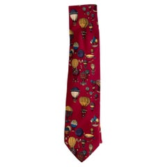 Cravatta in Seta con Mongolfiere di Fornasetti Anni 60