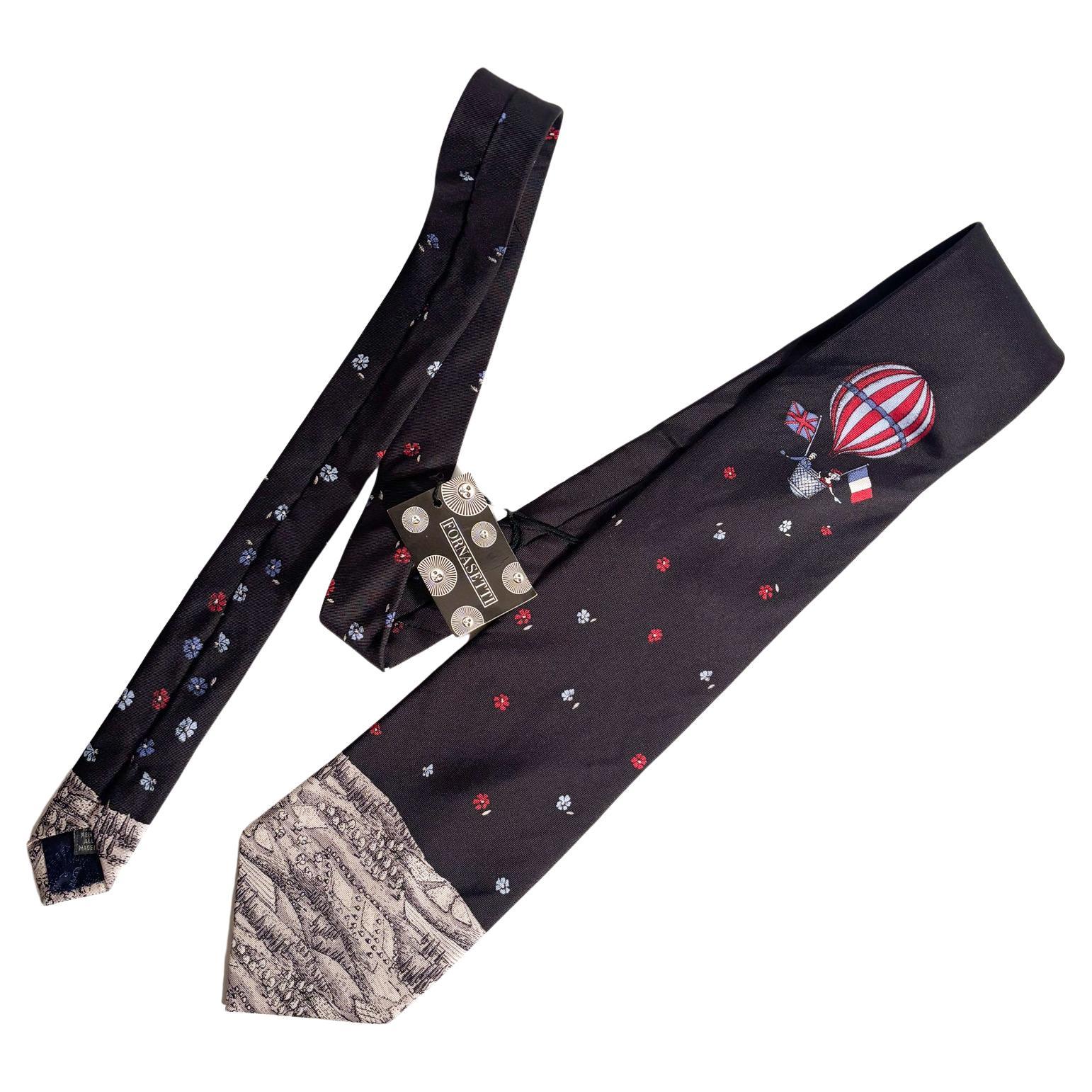 Cravatta in Seta "Fiori dal Cielo" di Piero Fornasetti Anni 60