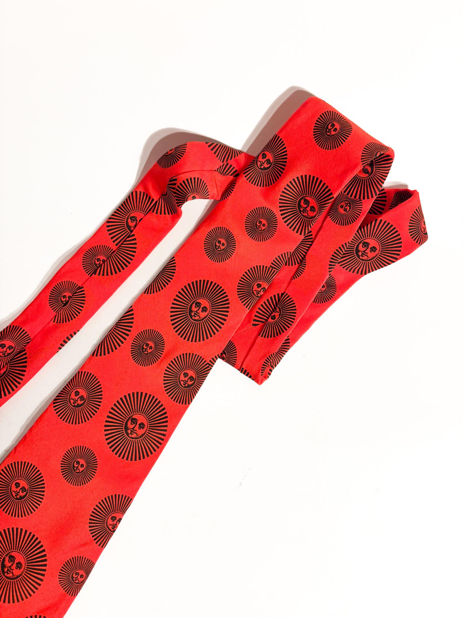 Italiano Cravatta in Seta Rossa 