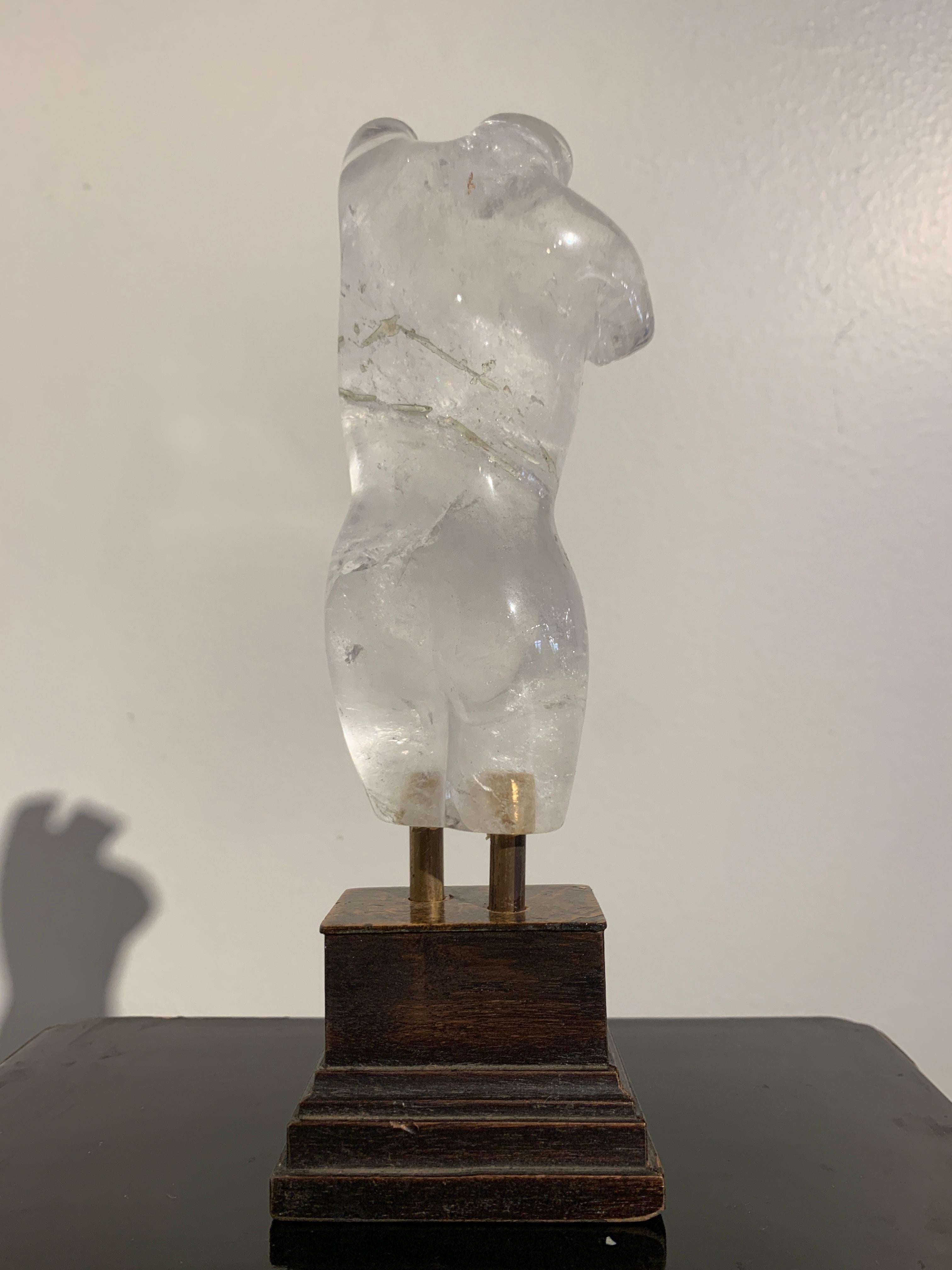 Italian Craved Rock Crystal Figure of Venus, 20th Century For Sale