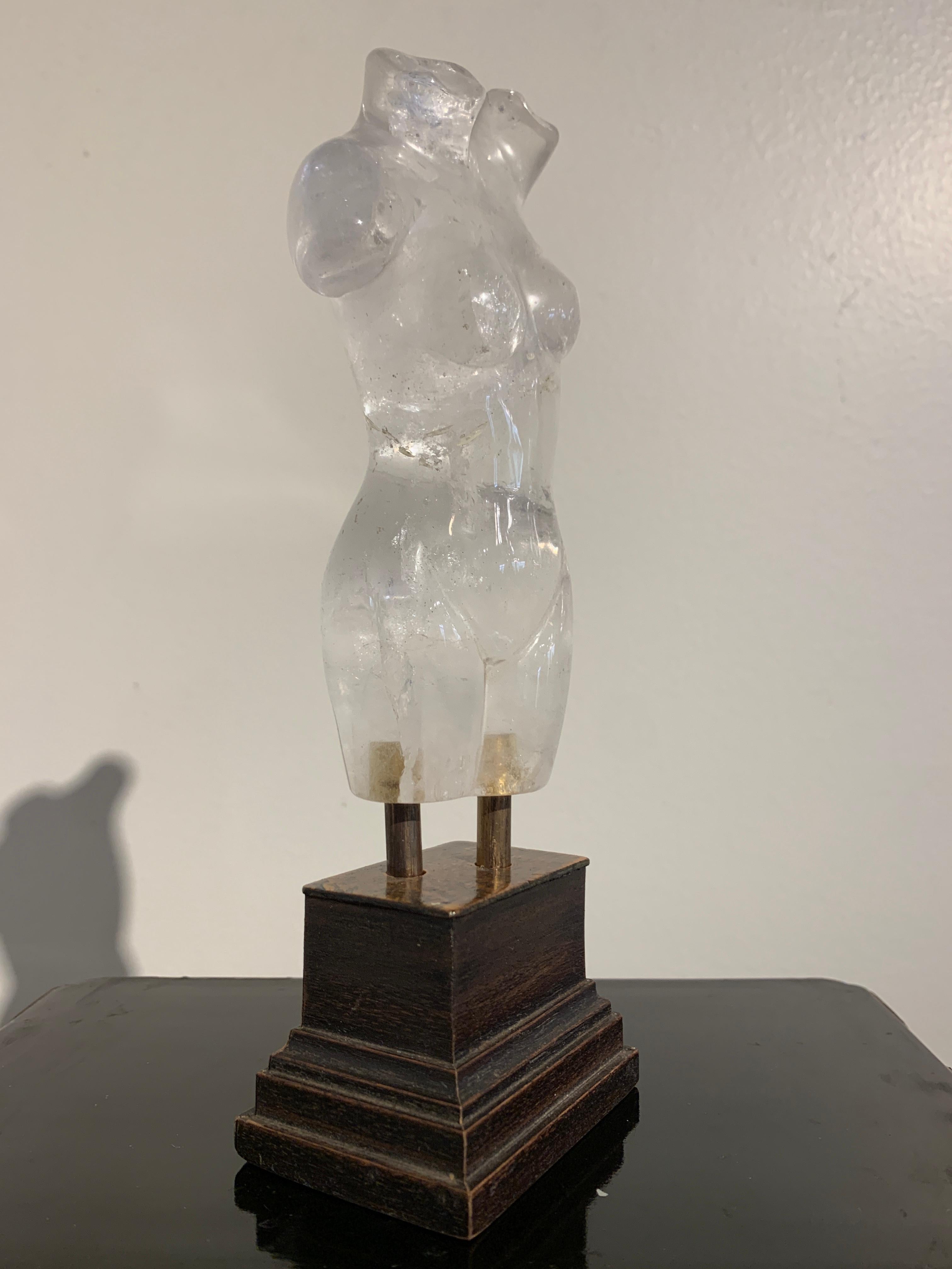 Carved Craved Rock Crystal Figure of Venus, 20th Century For Sale