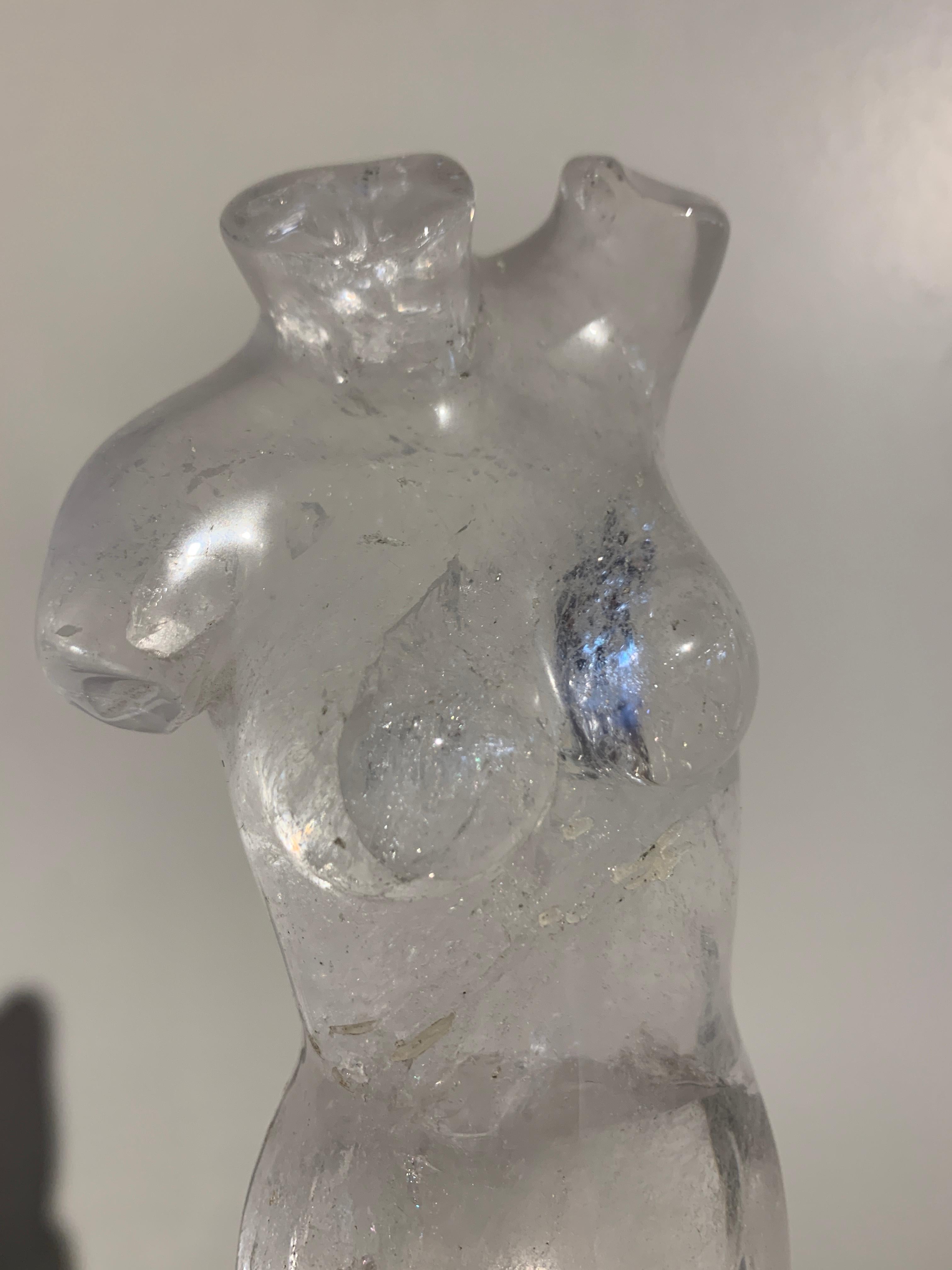 Craved Rock Crystal Figure of Venus, 20th Century For Sale 2