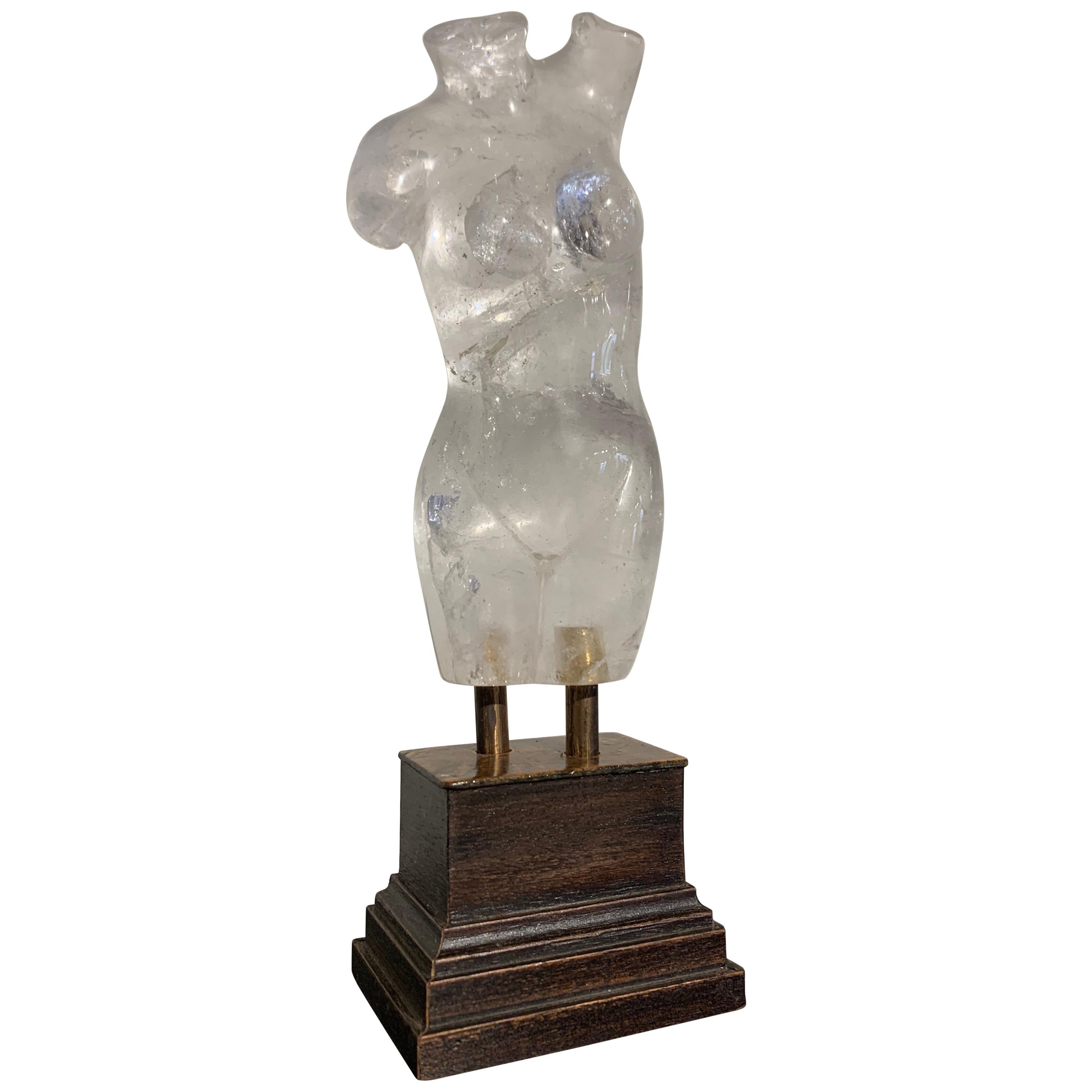 Craved Rock Crystal Figure of Venus, 20th Century For Sale