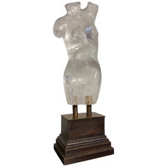 Vintage Craved Rock Crystal Figure of Venus, 20th Century