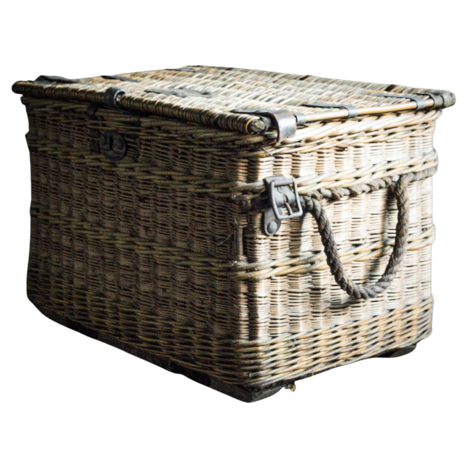 Cravens Wicker Laundry Basket For Sale