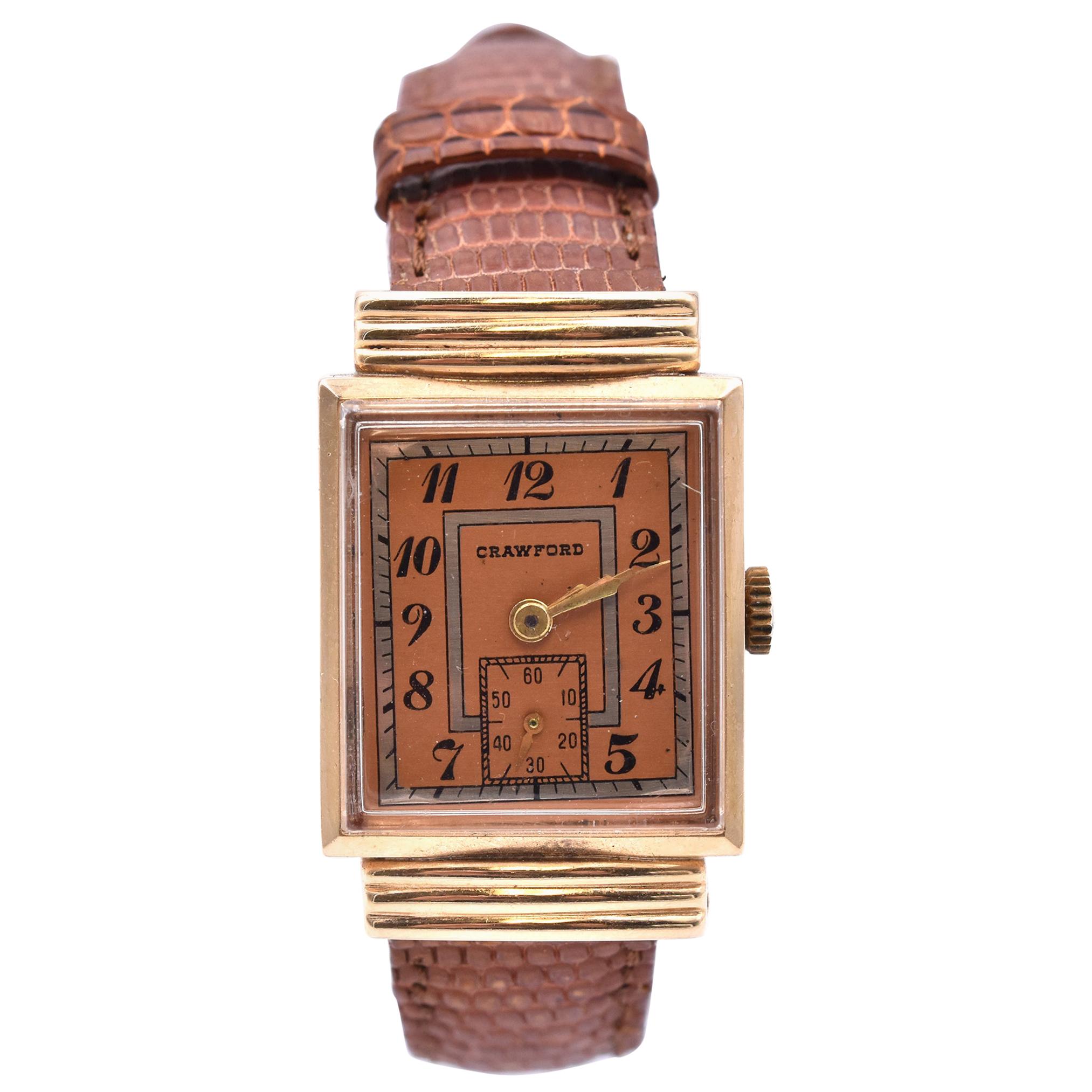 Crawford 14 Karat Yellow Gold Vintage Ladies Watch