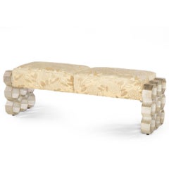Crawford Bed Bench in Gilded Champagne Leaf by Innova Luxuxy Group