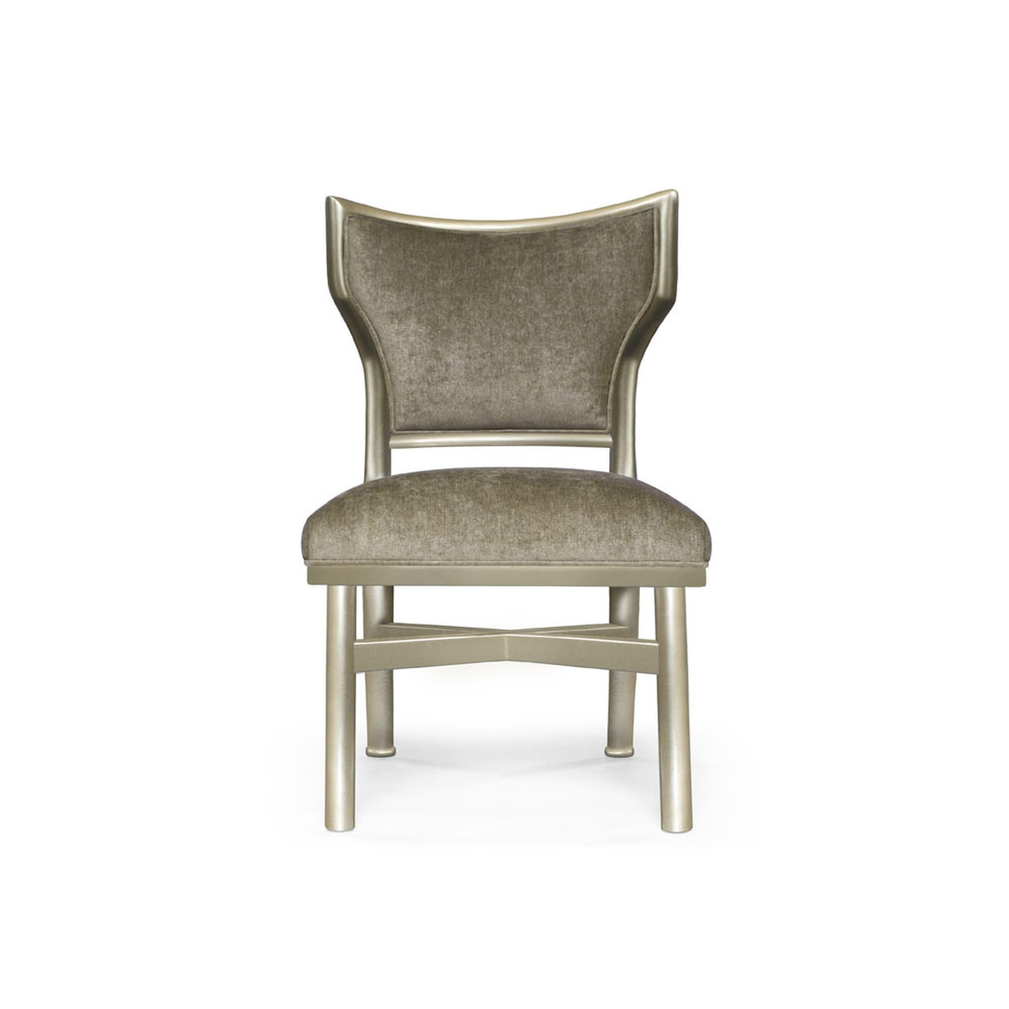 Mexican Crawford Desk Chair in Champagne Leaf & Gray by Innova Luxuxy Group For Sale