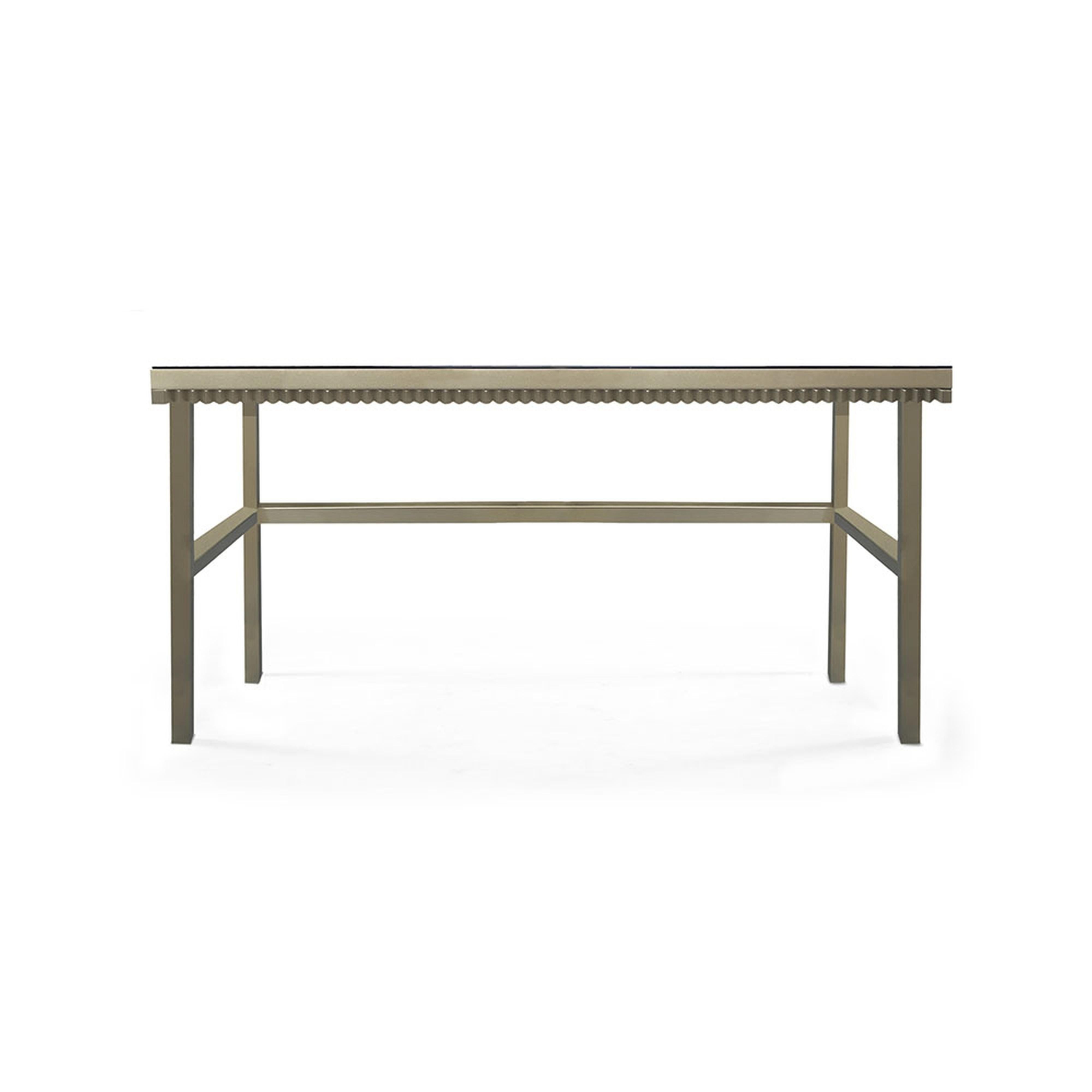Modern Crawford Desk in Gilded Champagne Leaf by Innova Luxuxy Group For Sale