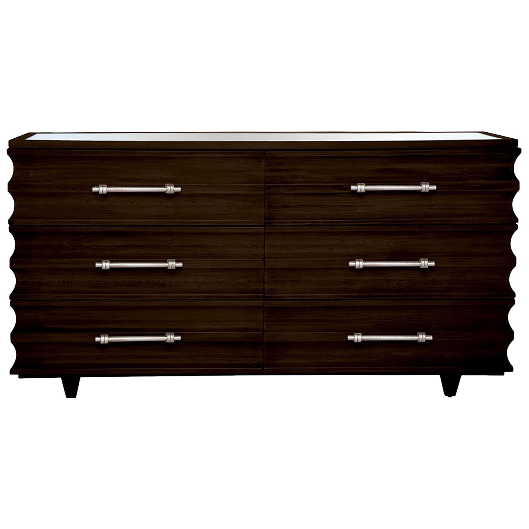 Crawford Dresser in Lacquered Coffee by Innova Luxuxy Group For Sale