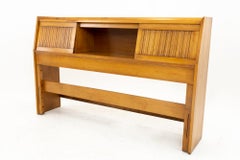 Crawford Furniture Mid Century Solid Wood Storage Queen Headboard