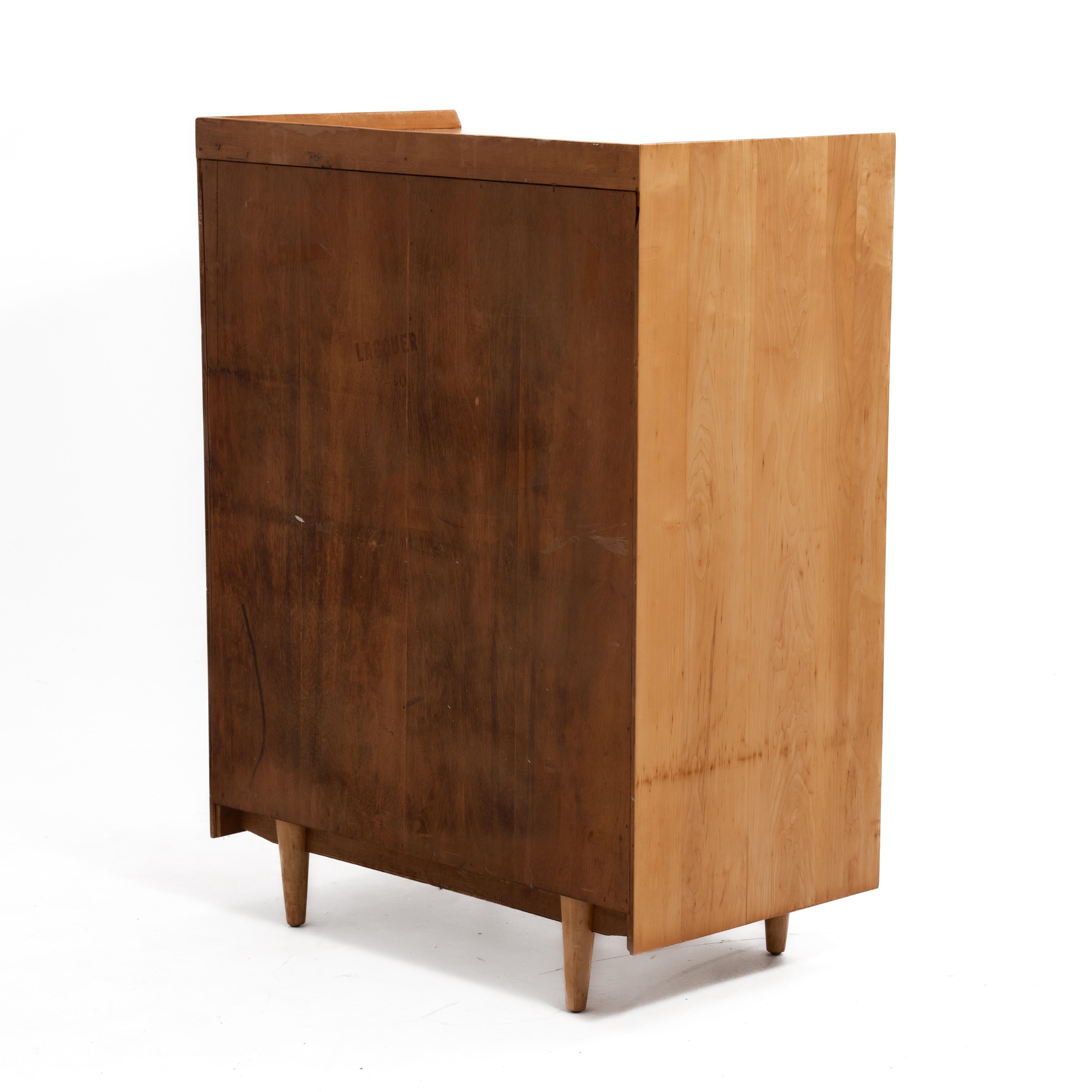 American Crawford Furniture Mid Century Tall Maple Chest After Edmond Spence For Sale