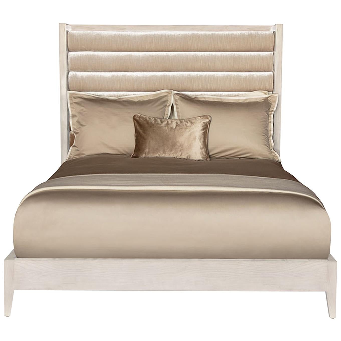 Crawford King Bed in Lacquered Blush by Innova Luxuxy Group For Sale