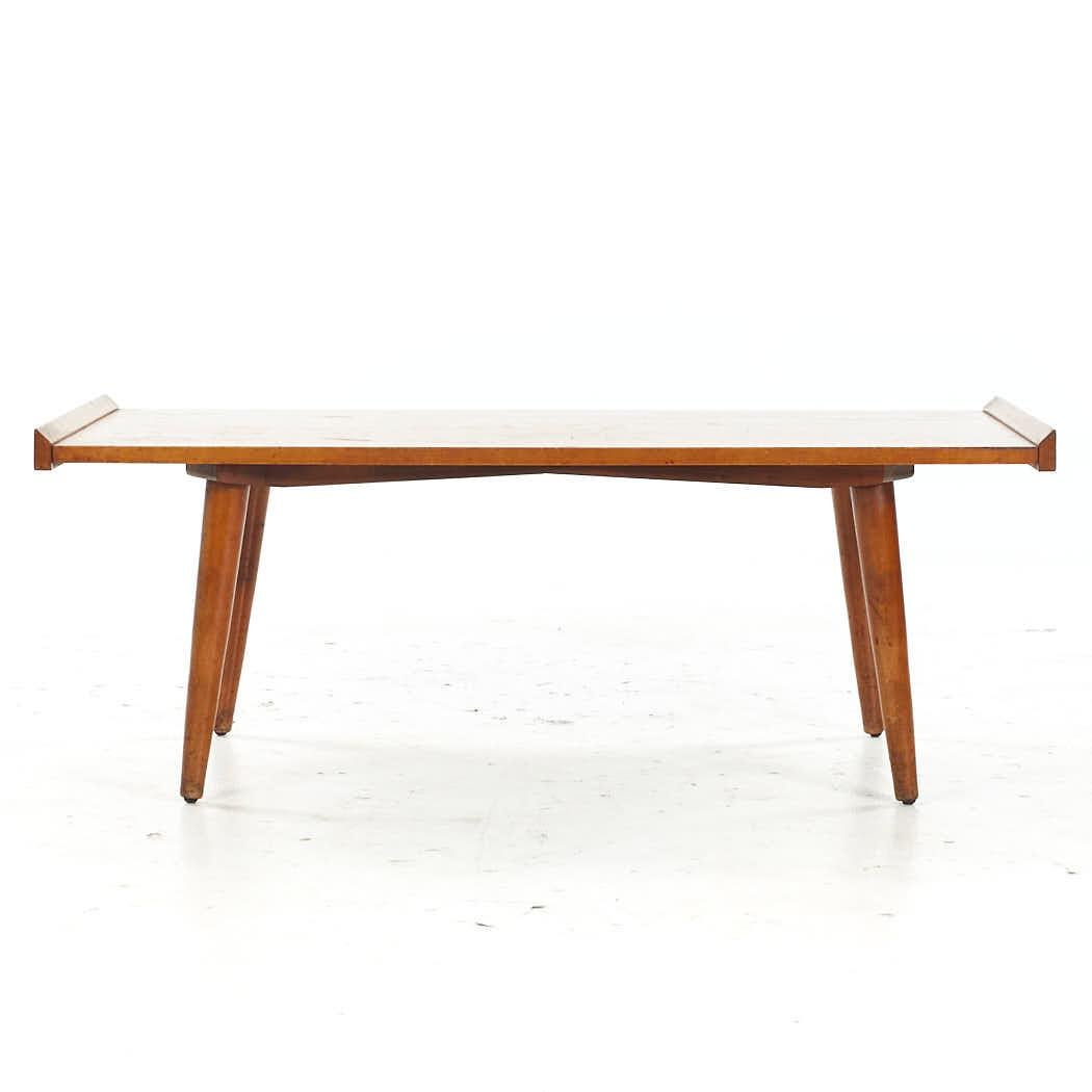 Crawford Mid Century Maple Coffee Table

This coffee table measures: 42 wide x 22.25 deep x 15.25 inches high

All pieces of furniture can be had in what we call restored vintage condition. That means the piece is restored upon purchase so it’s free