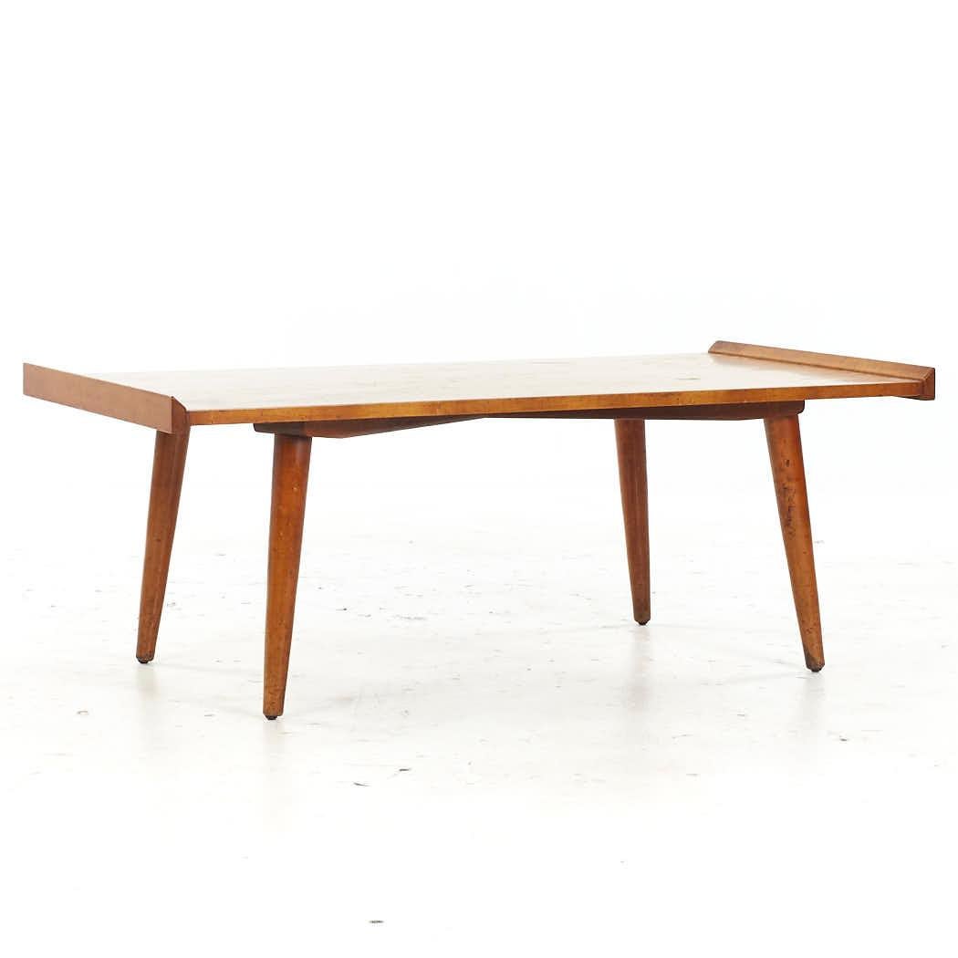 Late 20th Century Crawford Mid Century Maple Coffee Table For Sale