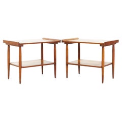 Crawford Mid Century Maple Side End Tables – Pair