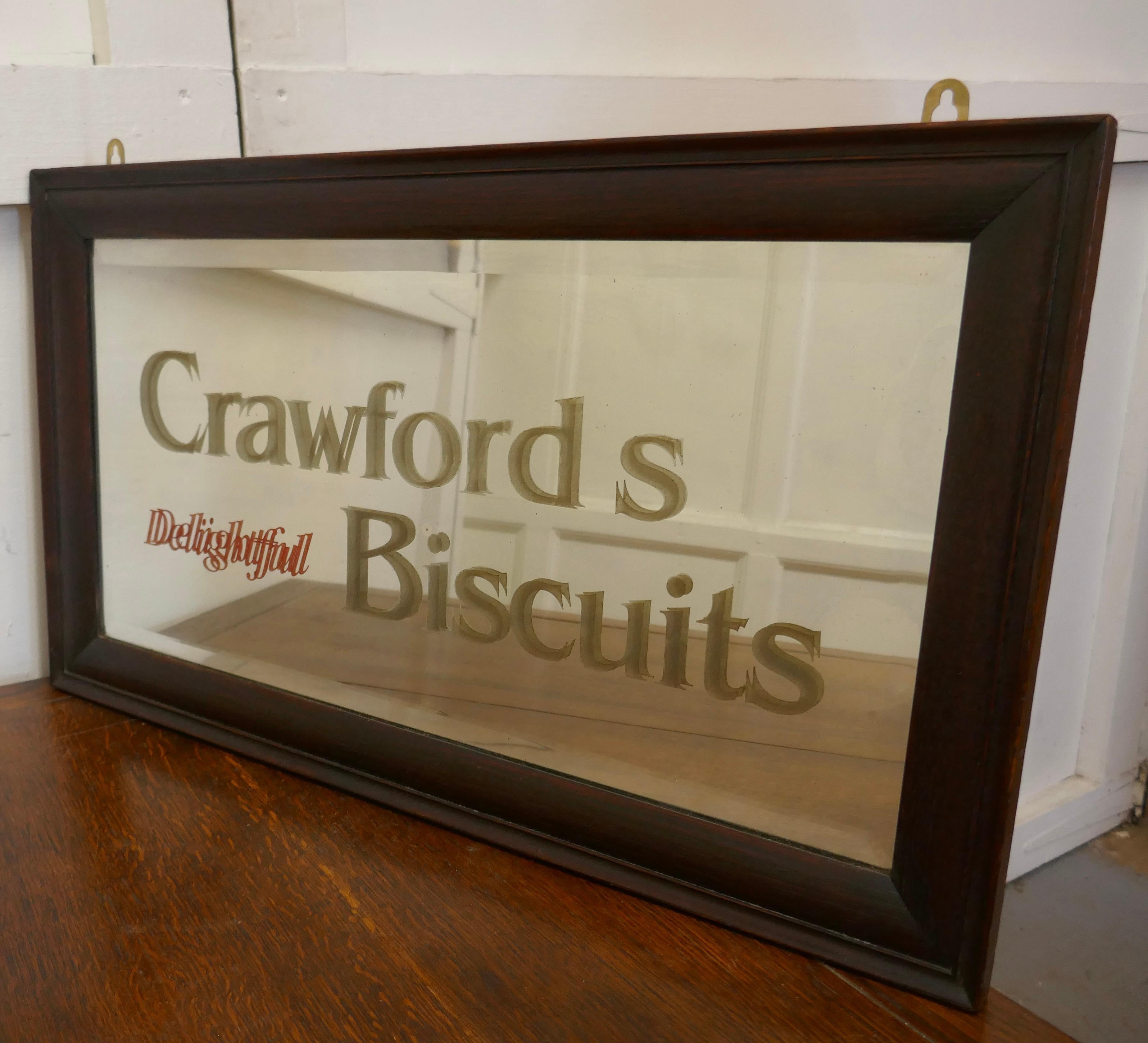 “Crawford’s Delightful Biscuits” Baker/Cafe Advertising Mirror For Sale 1
