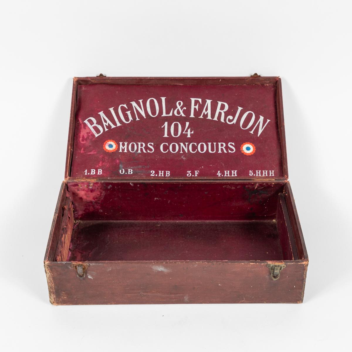 English Antique Leather Crayon Box from England For Sale