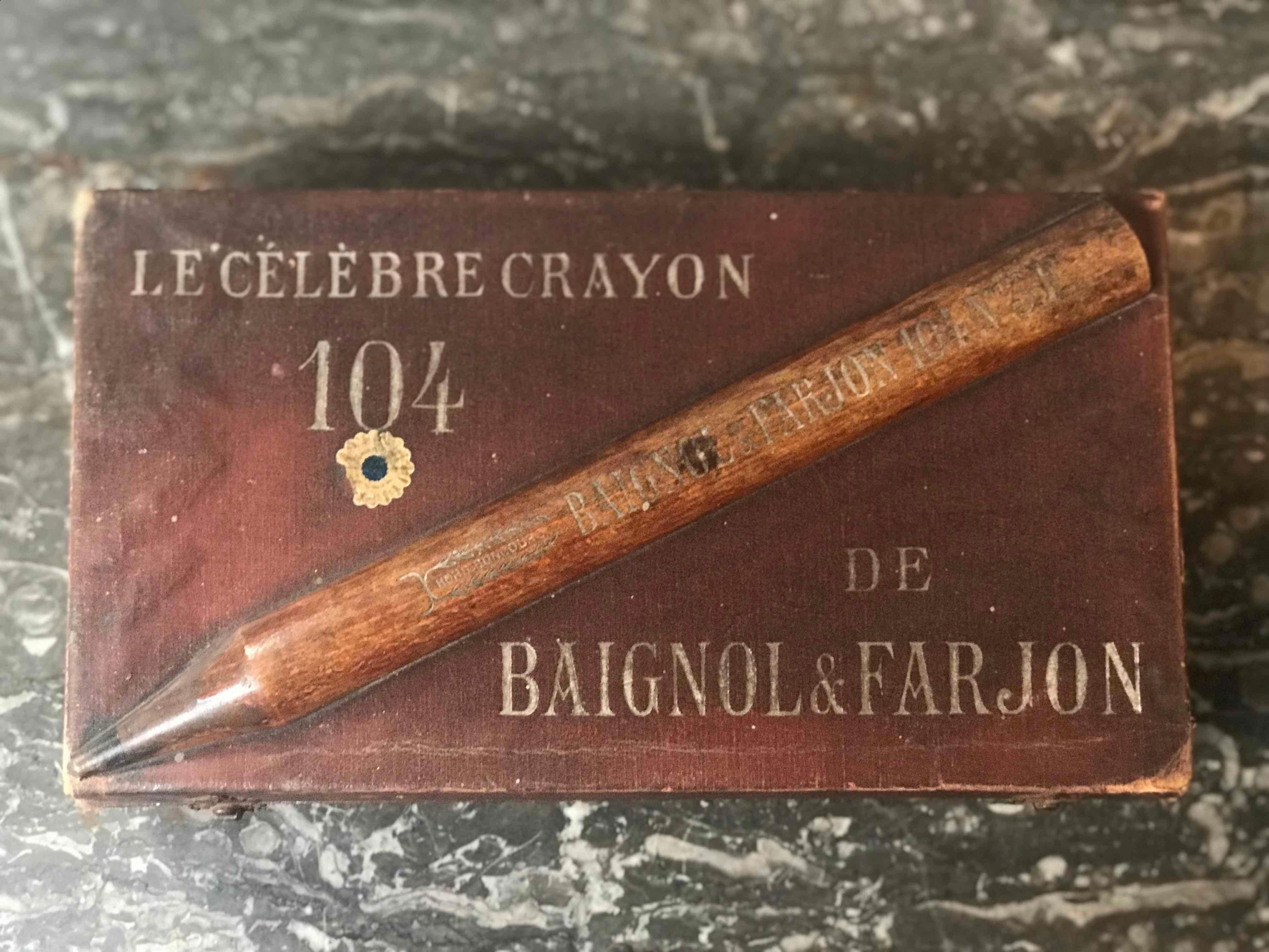 20th Century Crayon Leather Box from England Circa 1900