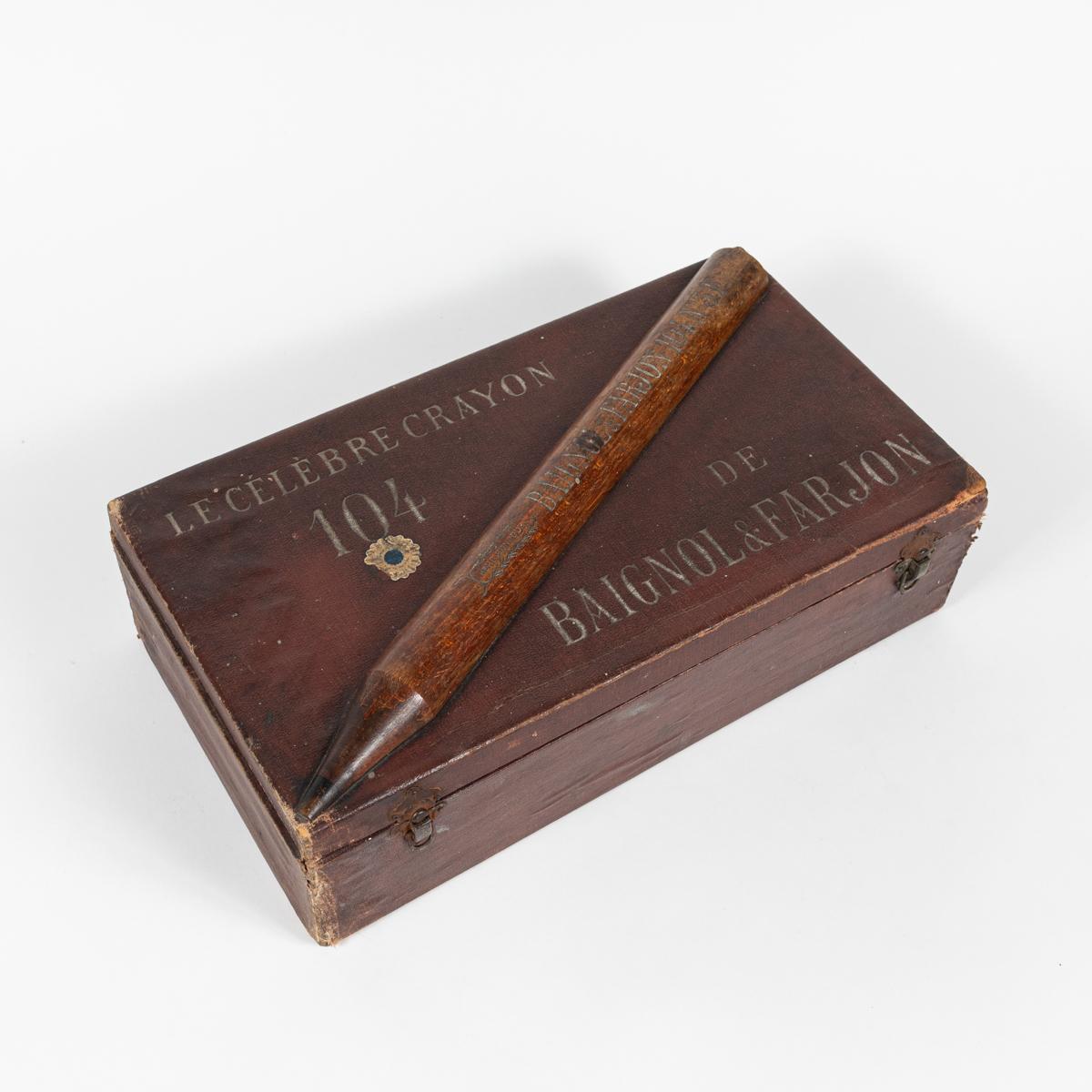 Antique Leather Crayon Box from England For Sale 1