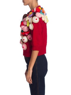 Crazy Banana Sundae  Ice Cream Fruit + Candy Handknit Wool Sweater