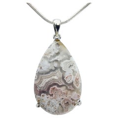 Crazy Lace Agate Cabochon pendent in .925 silver