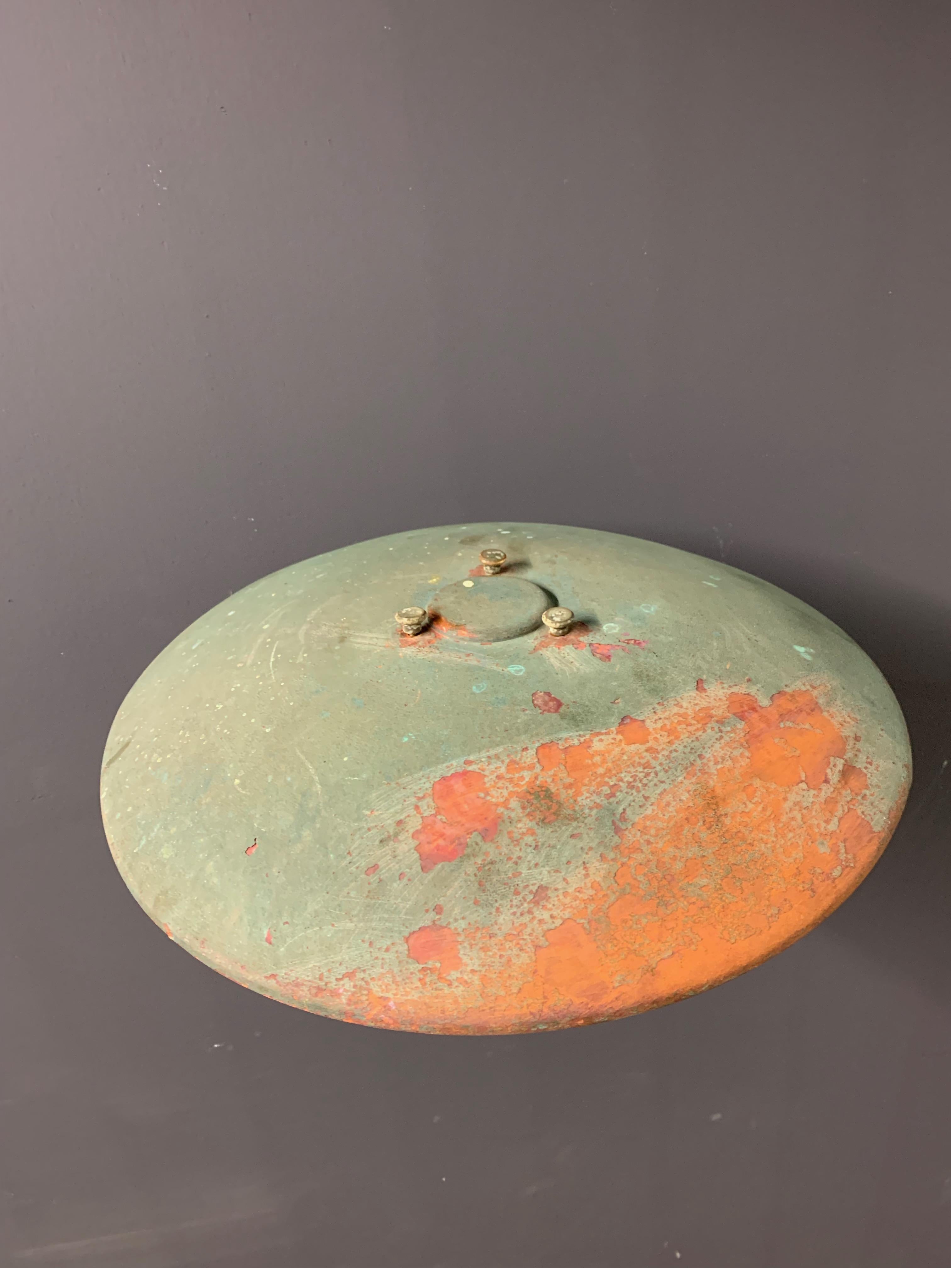 Crazy Patinated Poul Henningsen Copper Wall Scone For Sale 9