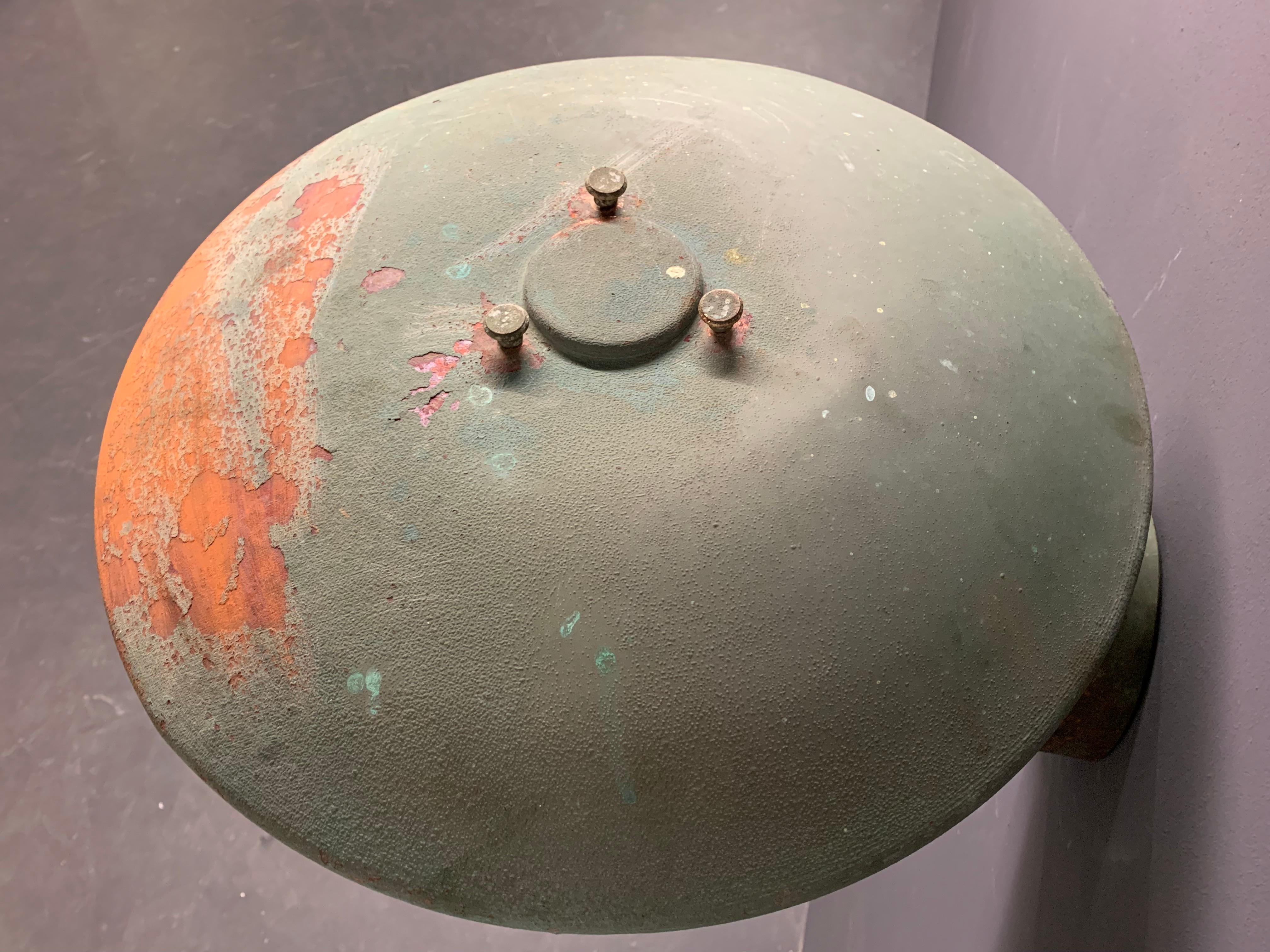 Danish Crazy Patinated Poul Henningsen Copper Wall Scone For Sale