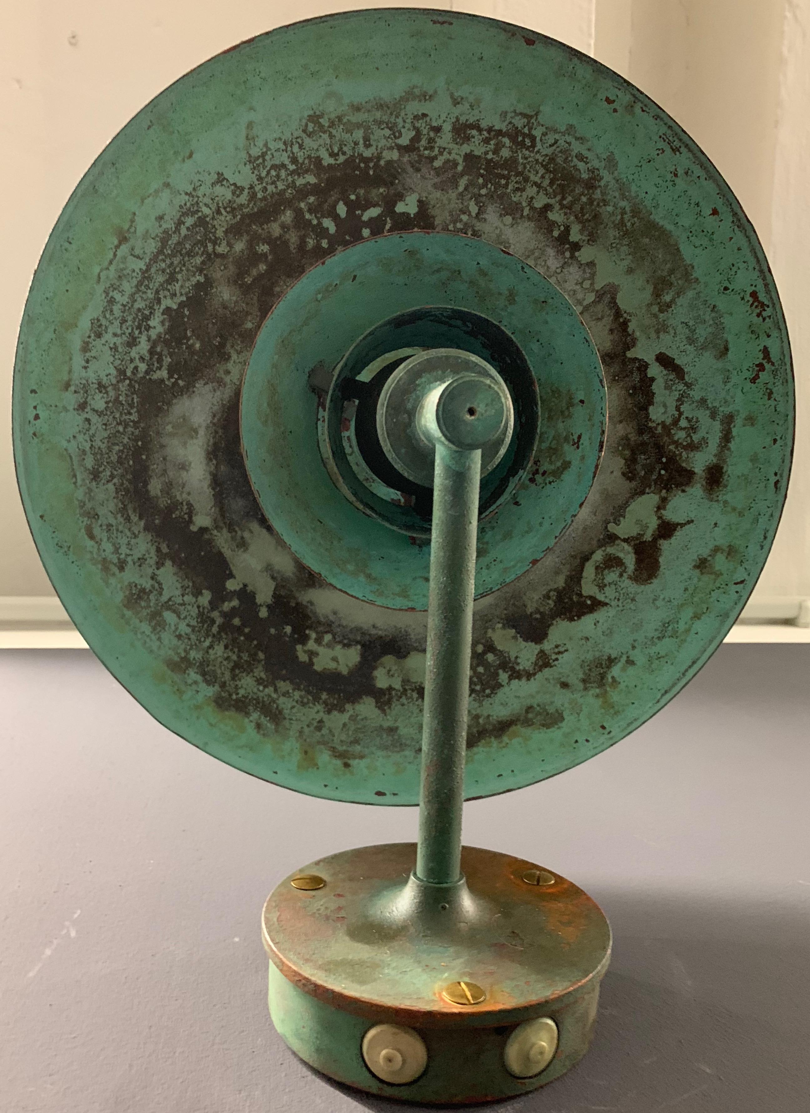 Crazy Patinated Poul Henningsen Copper Wall Scone For Sale 3
