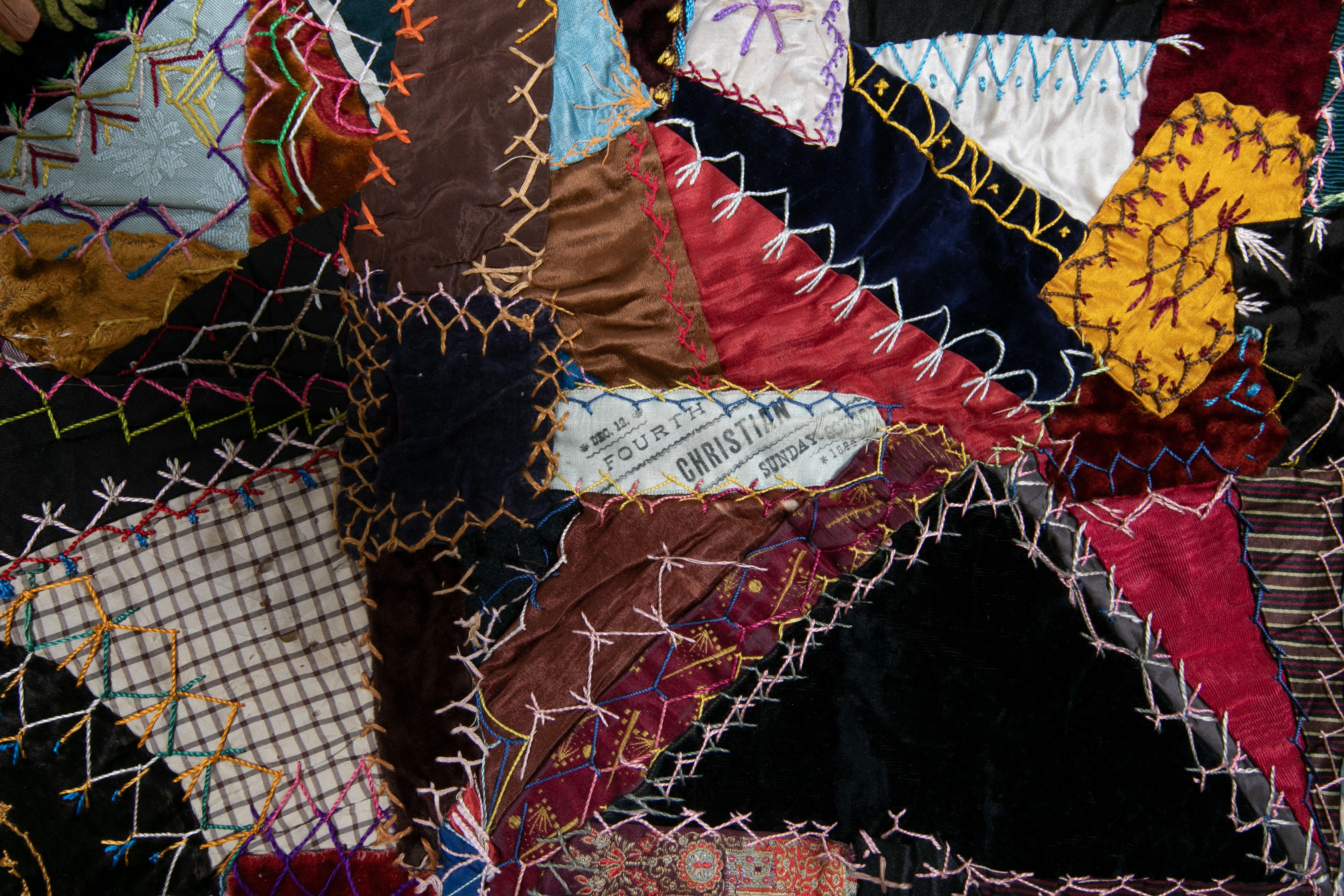 Cotton Crazy Quilt, Fulton, MO, USA, Late 19th C.