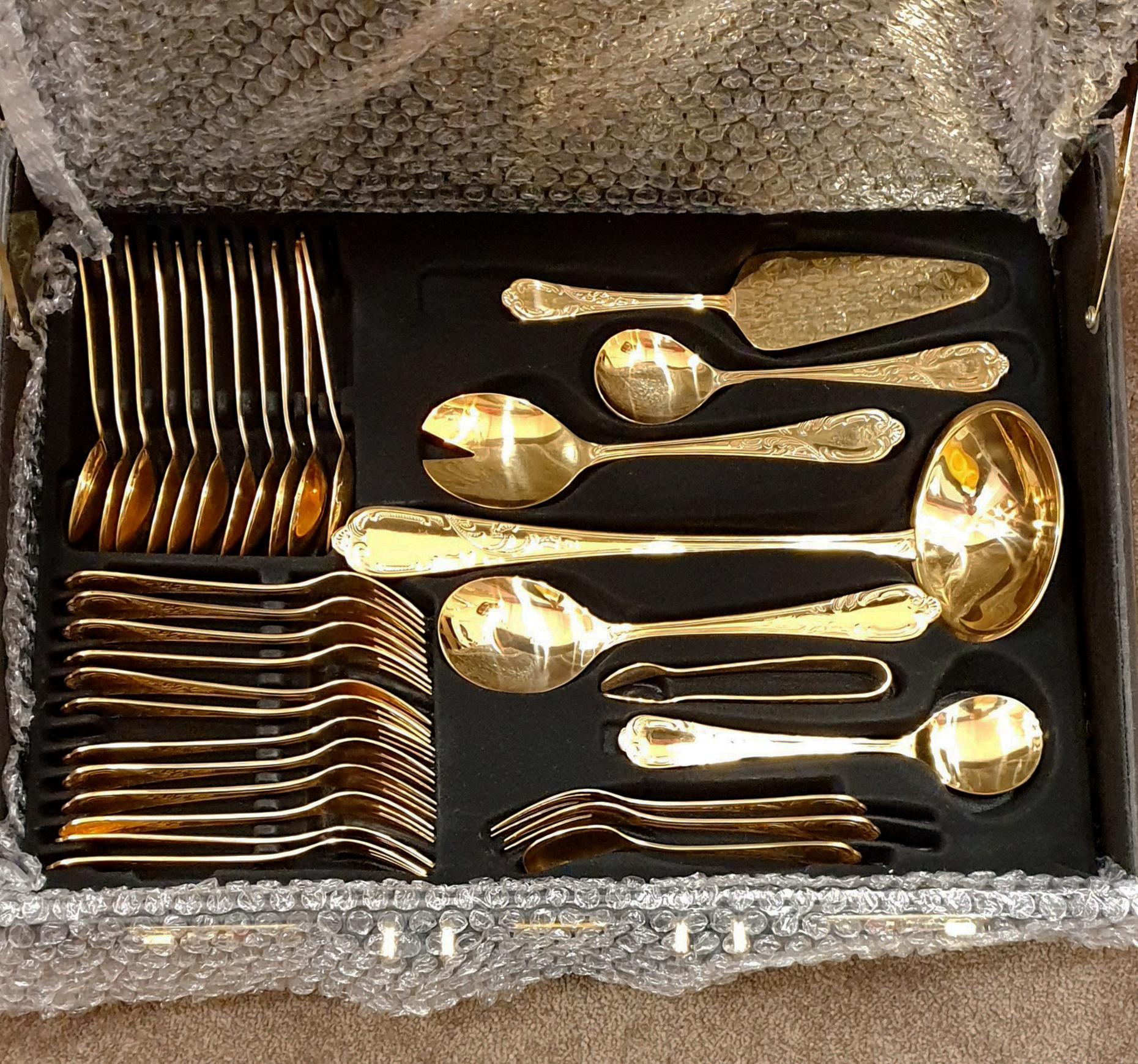 Women's or Men's CRC Flatware Solingen, Germany Stainless Steel 24 Karat Gold-Plated